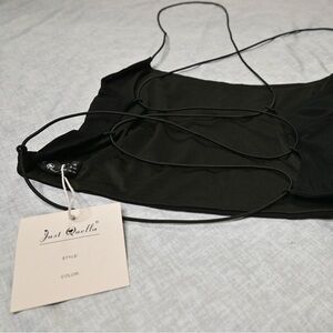 Brand New Black Tank/Crop Top Corset Back